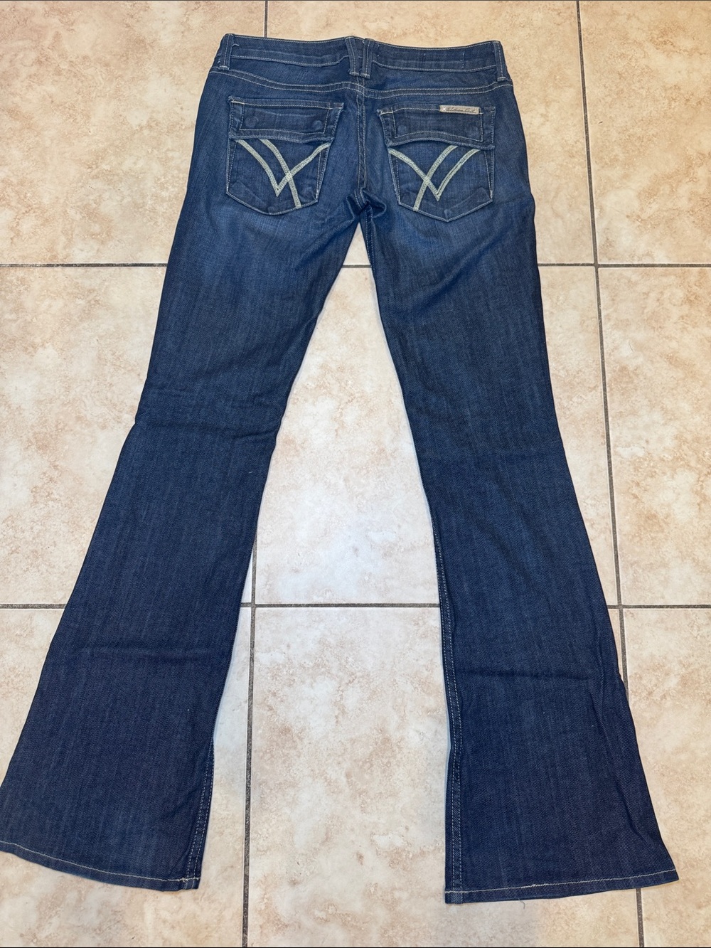 William Rast Indigo Flare Jeans with Back Pocket Detail